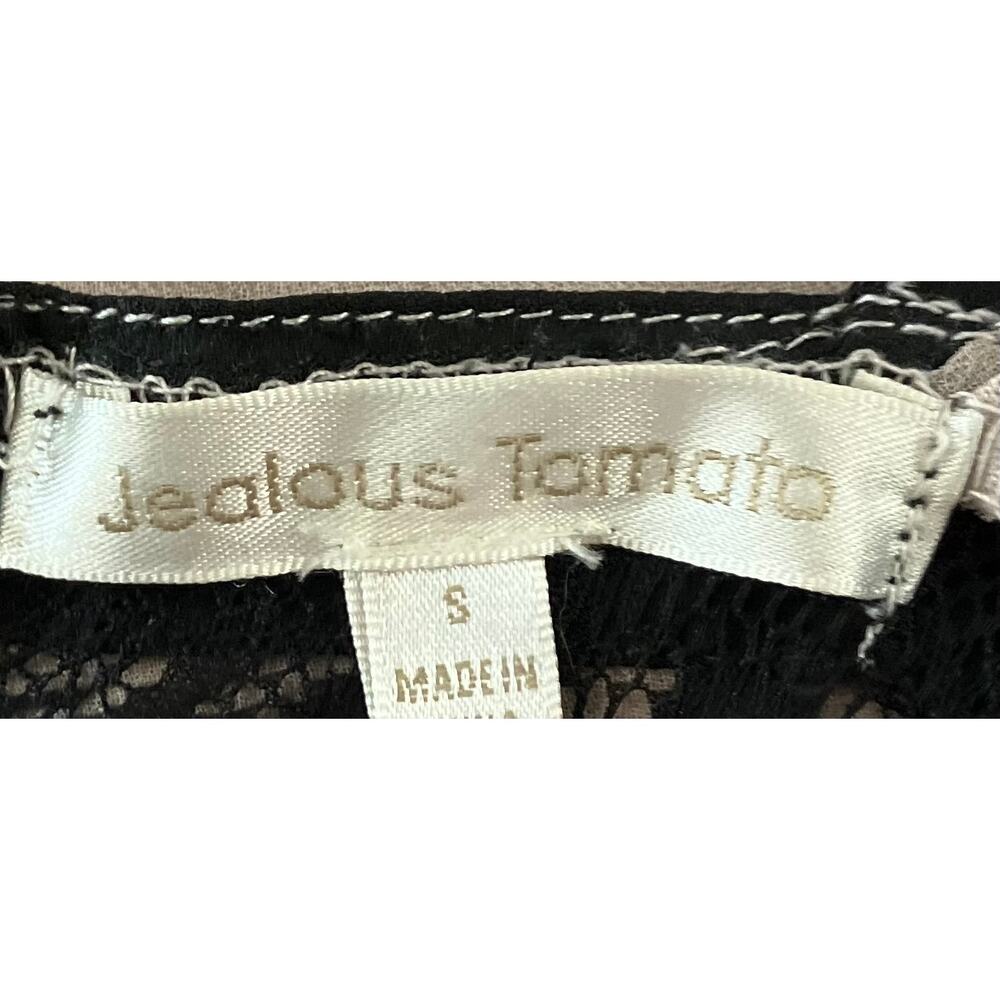 Jealous Tomato Women's Black/Tan Sweetheart Lace Back Lined Hi/Low Dress S - Picture 7 of 9